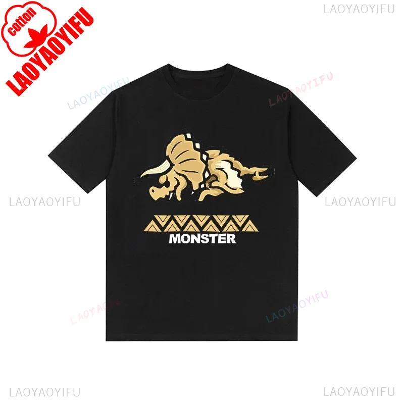 Monster Hunter Tshirt Funny Game Fans Cartoon Tops Cotton Korea Style Short Sleeve T Shirt Casual Hipster Streetwear Man Tees
