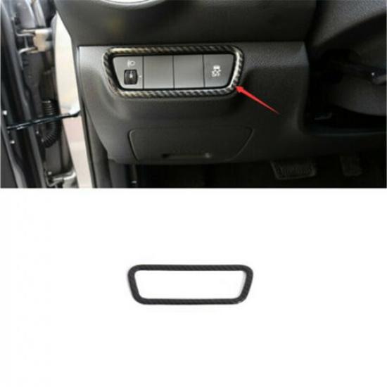 Carbon Fiber Headlight Button Switch Cover Trim For Kia K3 Forte Cerato 2019-22