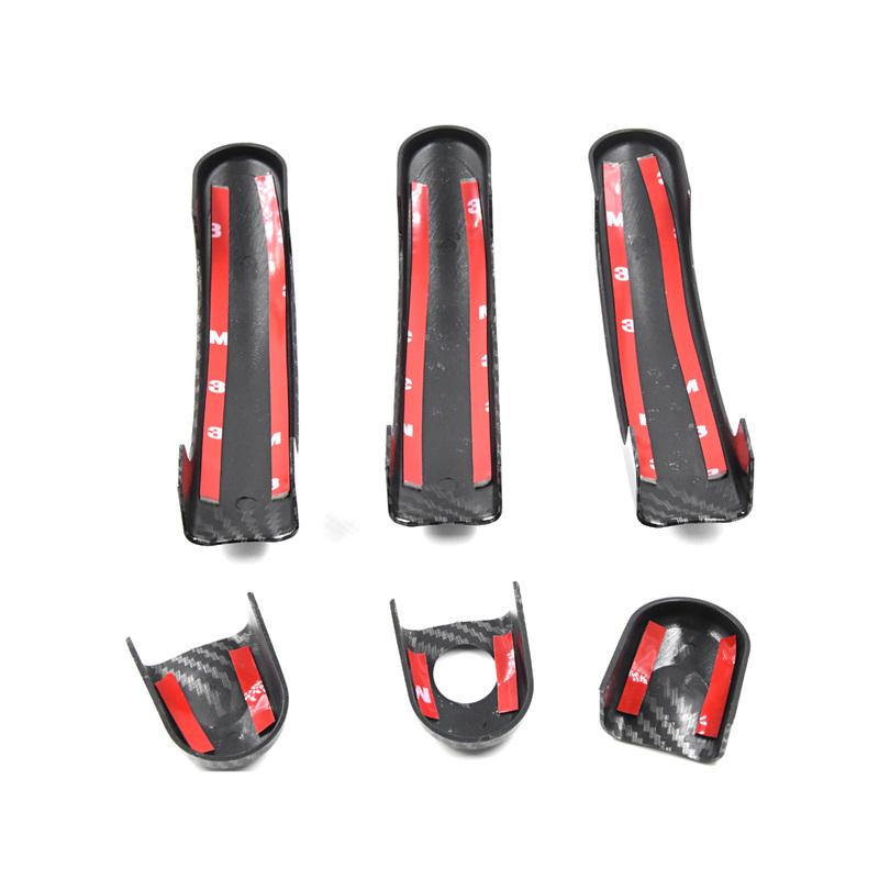 Koolstofvezel Of Glanzend Zwart Buitendeurhandvat Cover Set Voor VW Transporter T5 T6 Caddy 2003 - 2009