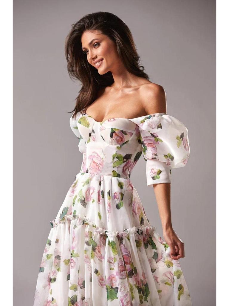 Off-the-Shoulder Organza Fairy Evening Dress