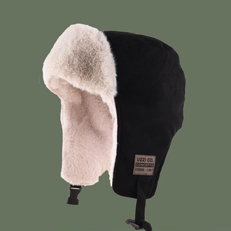 

Мужская кепка Thunderbolt, теплая защитная хлопковая кепка для защиты ушей на осень и зиму, замшевая, бархатная, молодежная, пилотная, байкерская, женская One Size чёрный