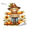 Durable Window Clings for Glass Autumn Maple Leaf Pinecone Scarecrow Pumpkin Static Clings, Waterproof PVC Film Stickers, Removable Seasonal