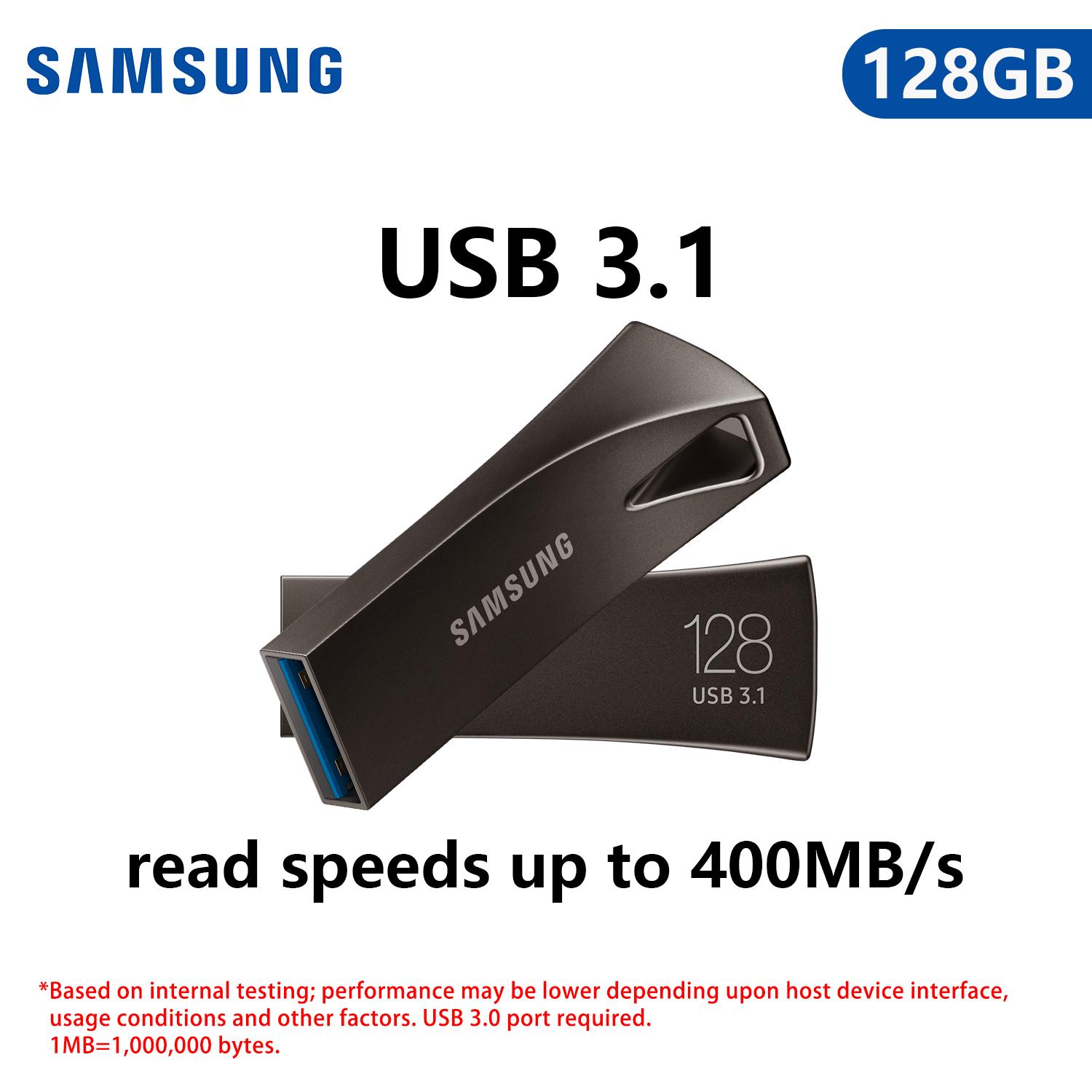 Samsung 128GB USB-Flash-Laufwerk USB-Stick BAR Plus 64GB 256GB 512GB USB 3.1 Mini-Pen-Drive Speicherstick Speichergerät U-Disk Lesegeschwindigkeit bis zu 400MB/s ·128GB