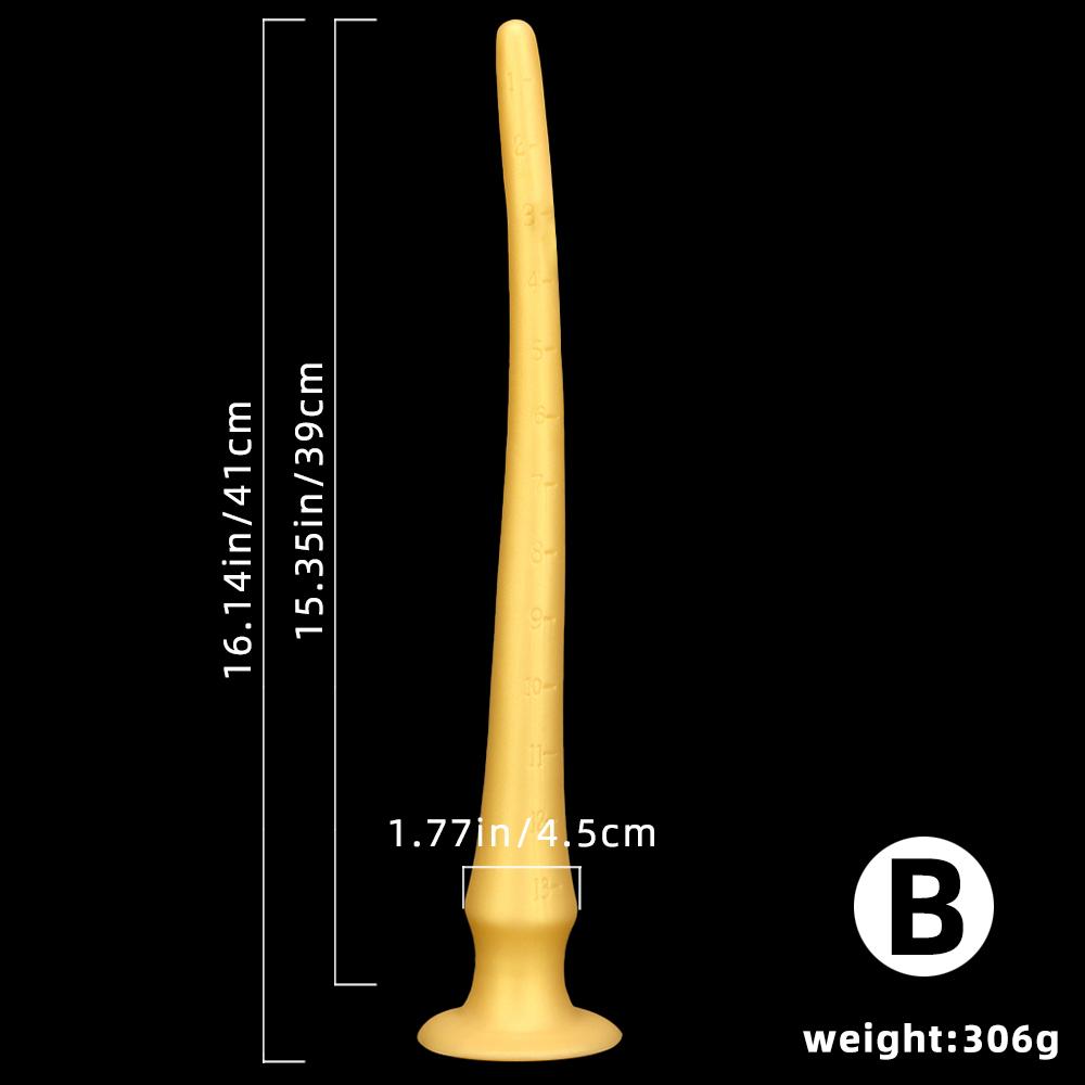 Golden Silicone Soft Extra Long Anal Plug Anal Expansion Masturbator Adult Sex Toy Fisting Plug Tail Slave BDSM