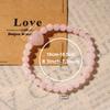 Festive Gifts Rose Quartz Beaded Bracelet With Heart Charm Sweet Fashion Jewelry For Women Daily Wear Simple Versatile Accessory