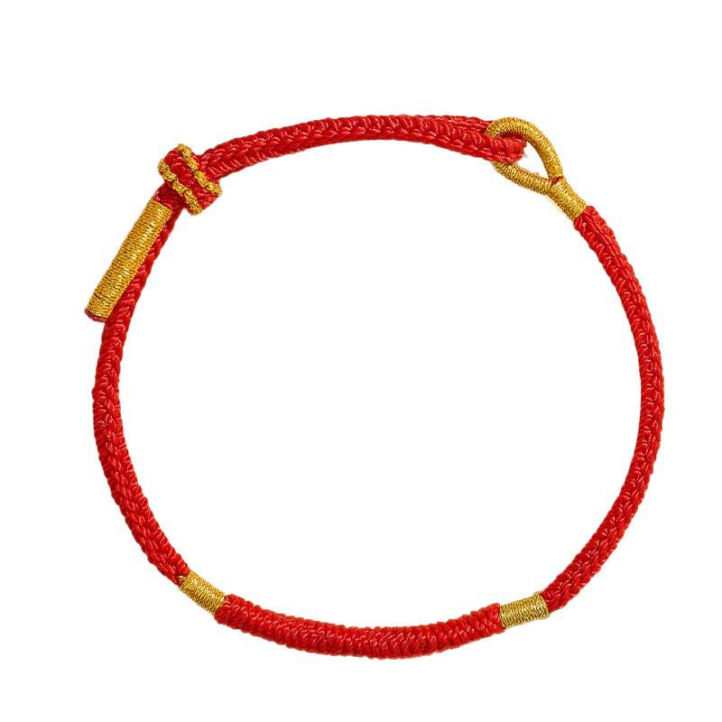2026 Year of the Dragon Red String Bracelet with Vajra Knot - Handmade Amulet for Men and Women