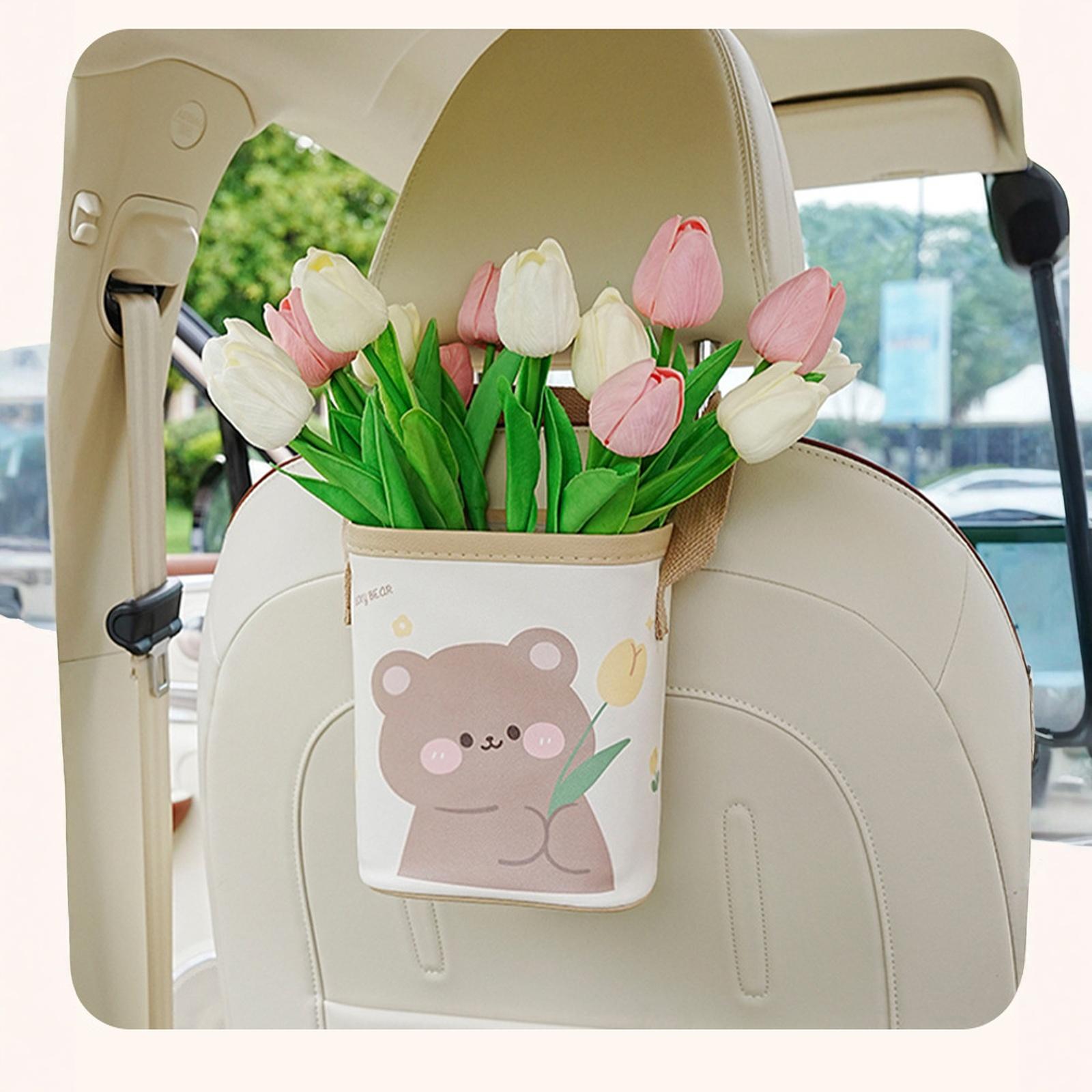 

Car trash can, cute bear shape for rear seat storage, comfortable driving and riding. One Size