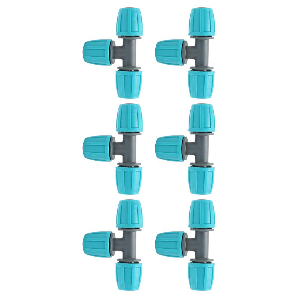 20PCS 16mm Tee Pipe Connector PE Irrigation Tubing Tee for Greenhouses Gardens Agriculture 9.3x6CM