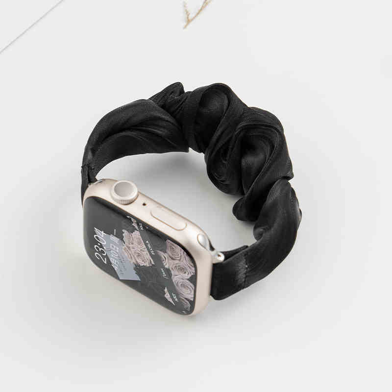 INS Chiffon Ice Silk Elastic Scrunchie Strap For Samsung Galaxy Fit3 SM-R390 Slim Girl Band Loop Bracelet For Galaxy Fit 3