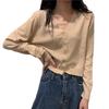 Early Autumn New Knitted Outer Cardigan Short Korean Version V-neck Loose Inner Long-sleeved Thin Sweater Jacket Women's Clothing