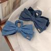 Stylish Blue Jeans Bows Hair Clip For Women Girls Secure Grip Hairpin Hair Accessory Fashion Ponytails Holder