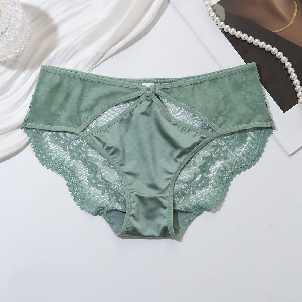 Hollow Out Mid Waist Panties Breathable Plus Size Triangle High Elasticity Women’s Panties