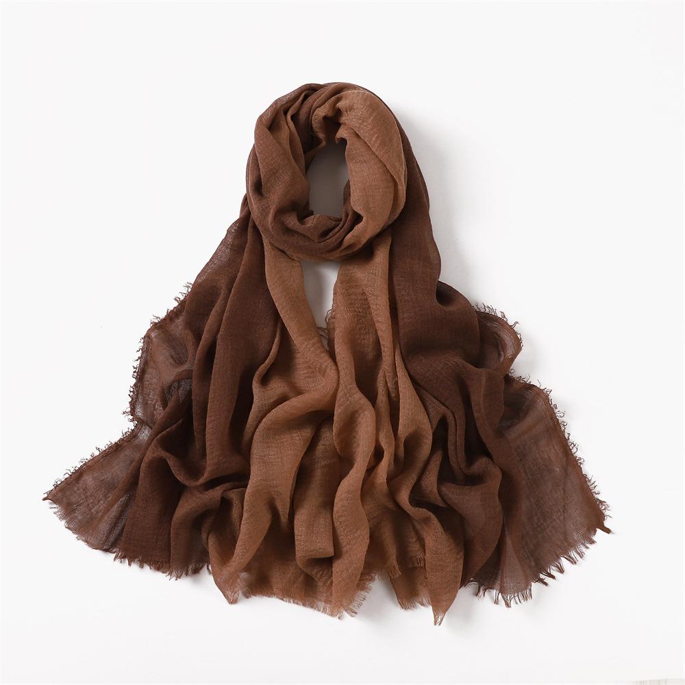 Women Gradient Cotton Linen Scarf Summer Girl Colors Patchwork Sunscreen Scarves Soft Shawl Foulard Viscose Wrap Shawls New