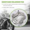 Silver Motorcycle Kickstand Pad Enlarger Base Accessory