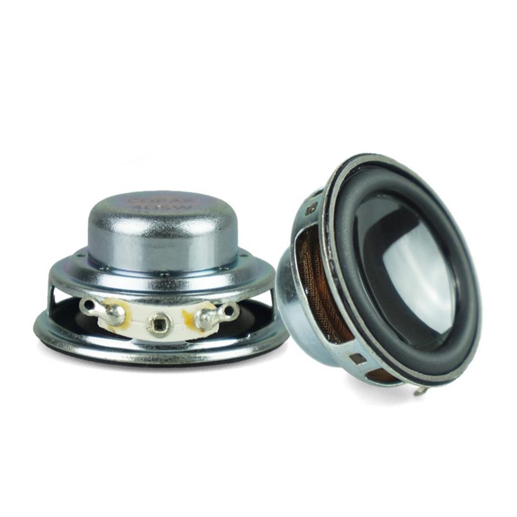 2Pcs 40mm 4Ohm 5W Full Ranges Speaker Stereo Woofer Loudspeaker Round Shape Replacement Loudspeaker Magnetic Speaker