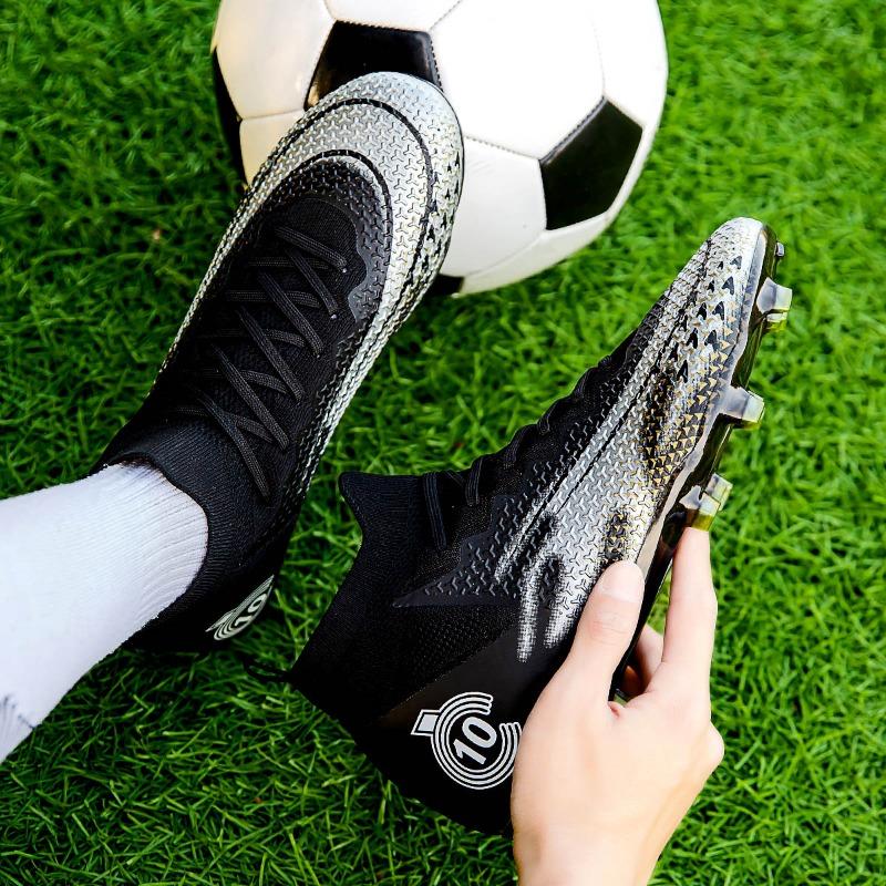 Unisex Fashion Outdoor High-Top Sport Fußballschuhe Leder Fußballschuhe für Kinder