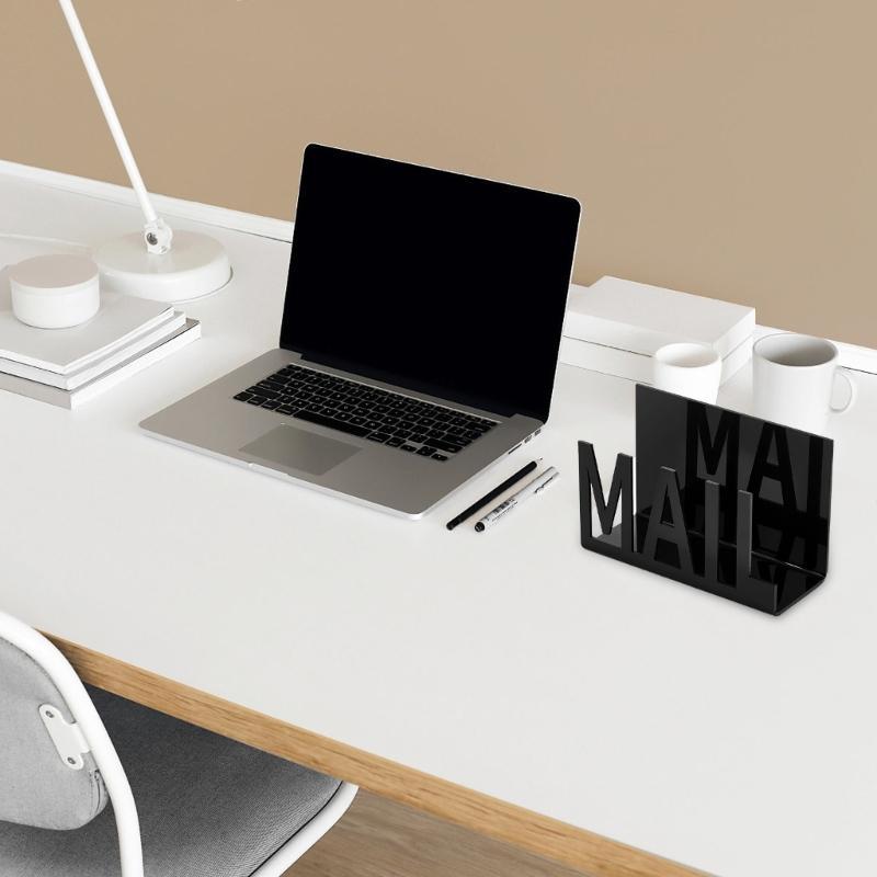 Set of 2 Desktop Acrylic Mail Sorter Desk Letter Organizer Practical Document Organization Rack Envelopes Holder