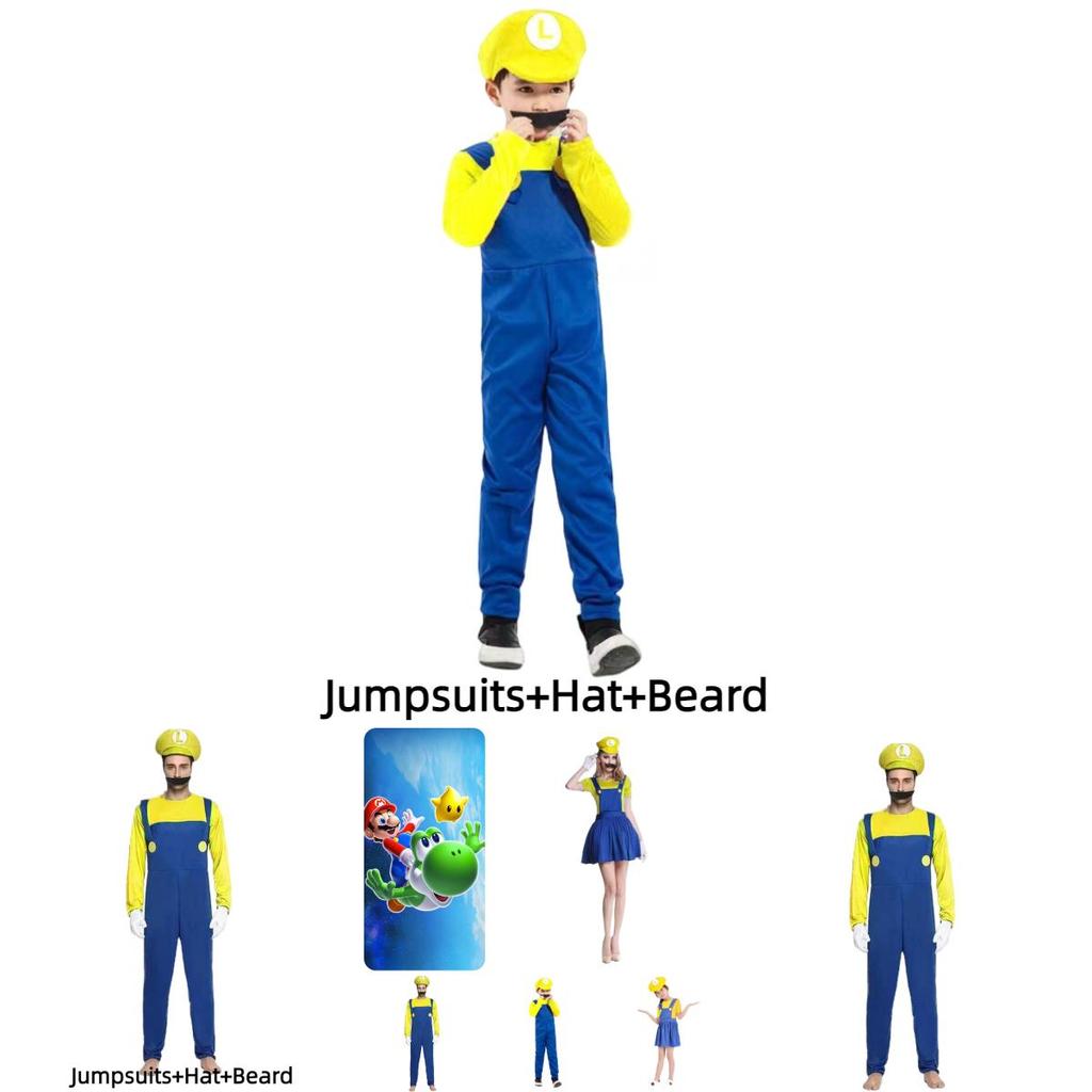 Family Cosplay Costume Super Mario Theme For Parents And Kids