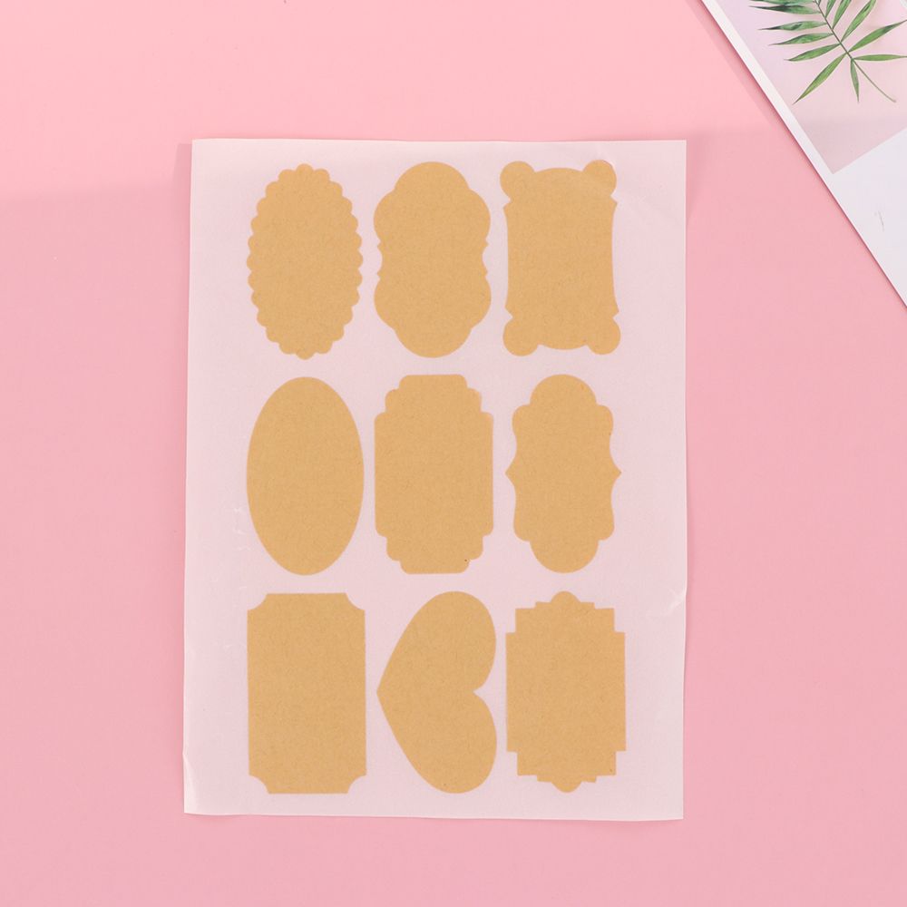 Self Adhesive Cake Decoration Creative Labels Stickers Kraft Paper Blank Sticky Packaging Seals