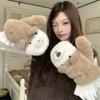 Cold Proof Thick Warm Dog Pattern Gloves Windproof Neck Lanyard Gloves Daily Commute