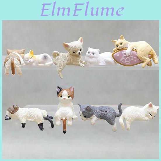 Cat Kitten Collectible Mini Figurine Ornament Cake Topper Tabletop Miniature Cat Sculpture For Desk Bookshelf Car Children Cat Lovers Gift