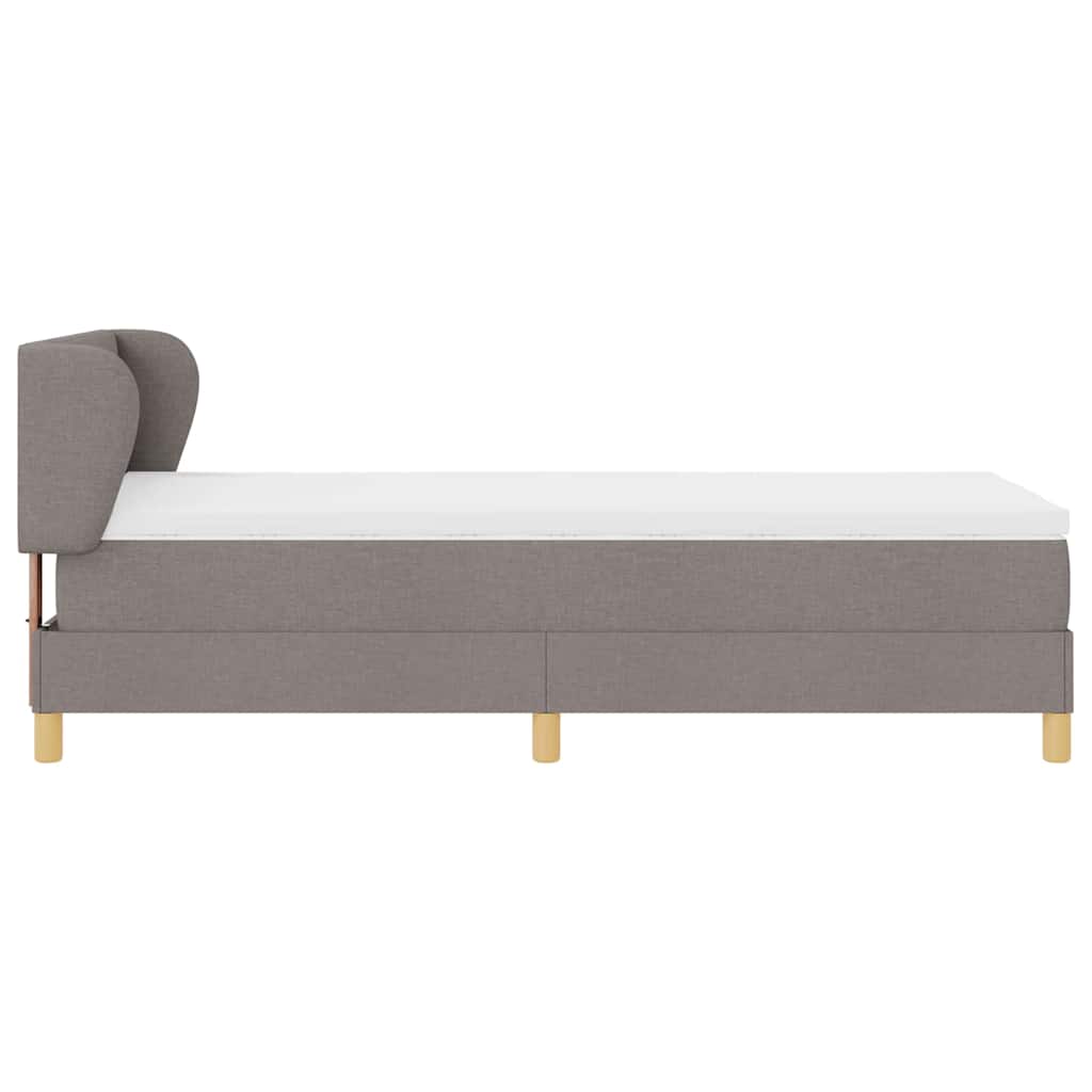 Box Spring Bed with Headboard Taupe 80 x 200 cm Fabric