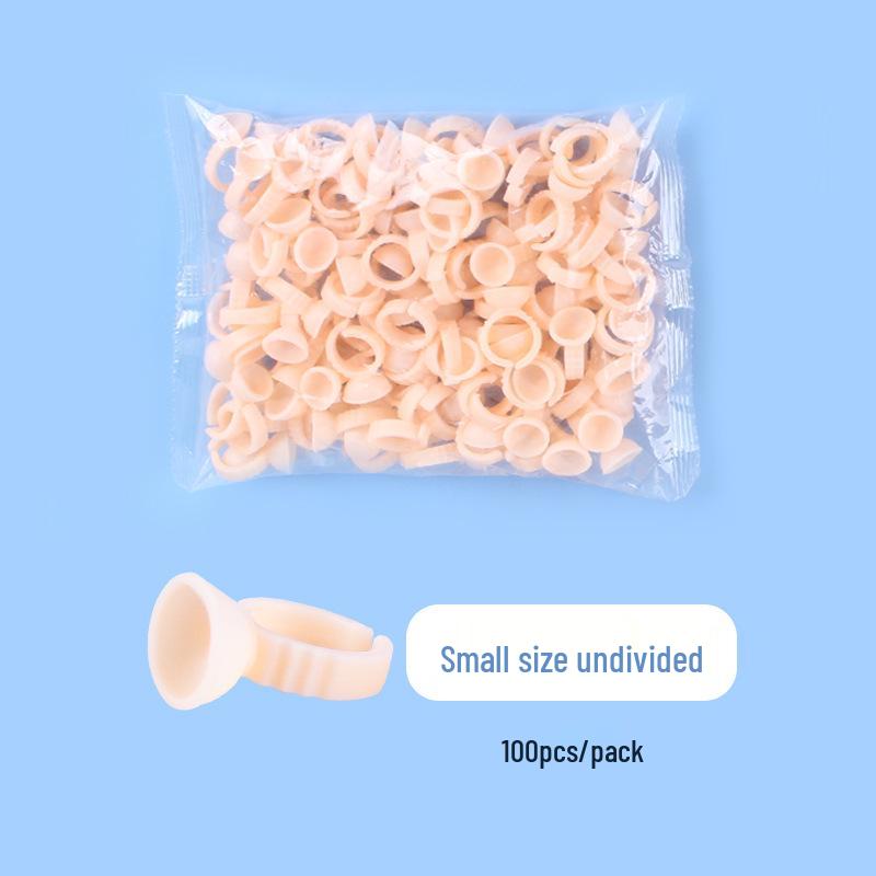 Semi-Permanent Makeup Silicone Pigment Rings, Disposable Finger Cups for Eyebrow & Lip Applications, 100 pcs.