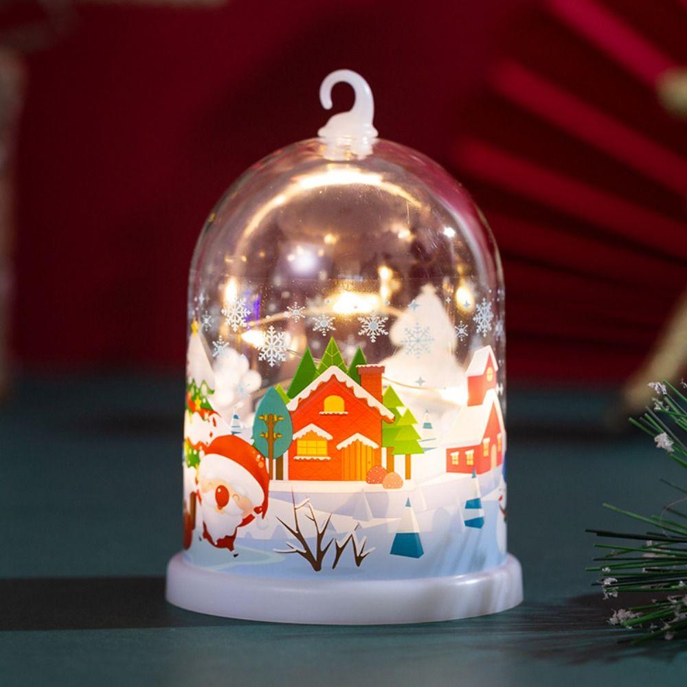 Leuchtende Weihnachts-Schneekugeln Lampe Weihnachts-Tischdekoration Laterne Tischdekoration
