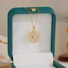 Personality Full with Cubic Zirconia Thick Star Circle Pendant Neckalce Versatile for Everyday Wear Stainless Steel Jewelry New