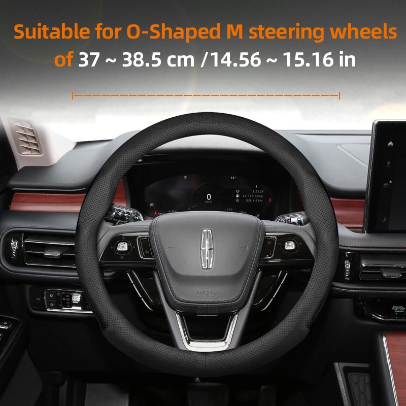 For Lincoln Z MKZ MKT MKC MKX MKS Navigator Aviator Nautilus Corsair Continental Leather Breathable Car Steering Wheel Cover