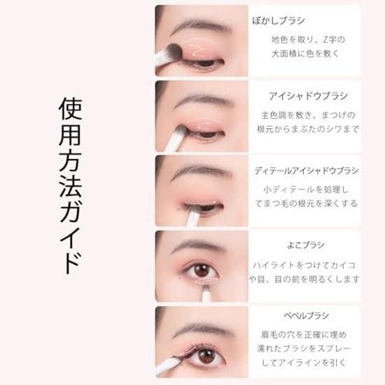 Akkerds Du Care Eyeshadow Brush 5-Piece Set Eye Makeup Dedicated Super Soft High-Quality Tools Black