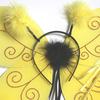 Halloween Bee Wing for Kids Boys Girls Yellow Mesh Wing Costume Animal Cosplay Headband for Fantasy Party Accessories