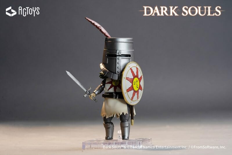 Emu Toys Dark Souls Figura de Ação Deformada Guerreiro da Figura de Ação Solaire, Sol, PVC/ABS Pintado Pré-pintado