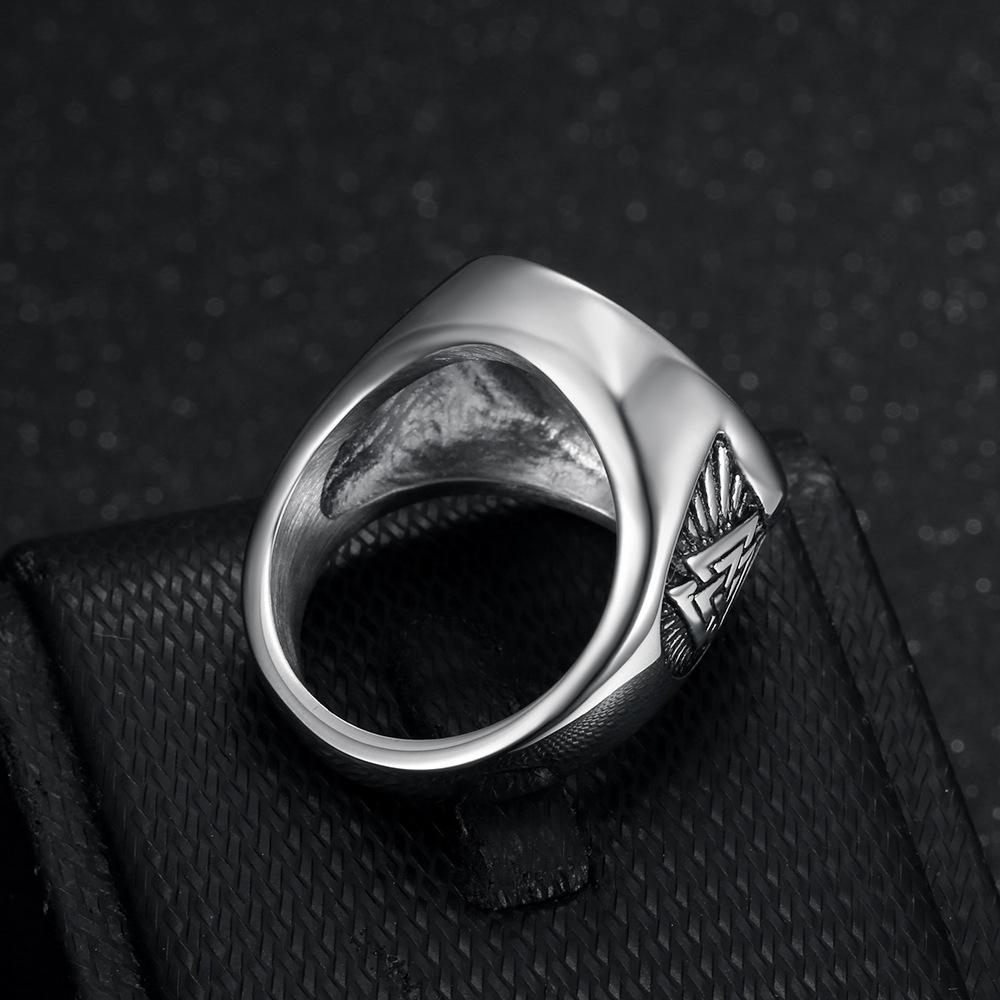 Vintage Style Men's Celtic Knot Ring Viking Norse Triangle Symbol Valknut Ring