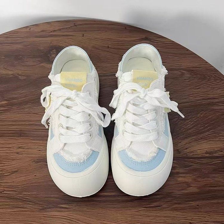 Two wear thick-soled semi-drag white shoes women's summer new bread shoes women's niche versatile casual sports board shoes