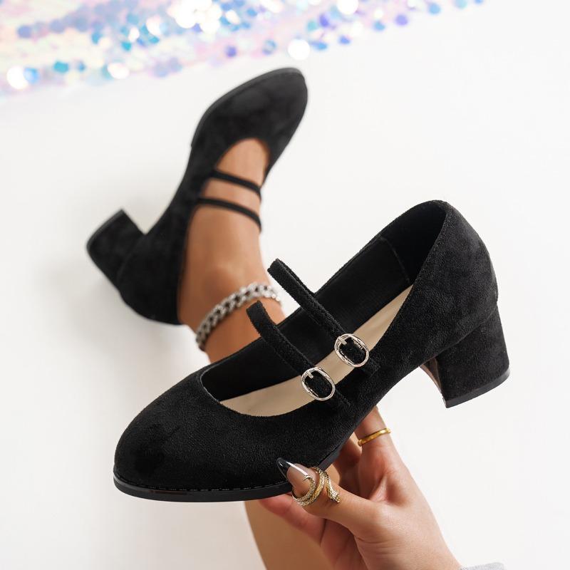 

Women s Vintage Suede Pointed Toe Loafers, Low Block Heel Flats 42