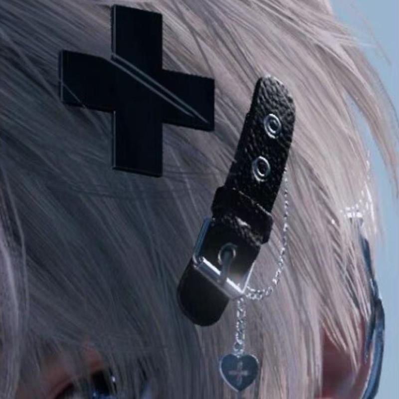Anime Cyberpunk Hairpin For Women Men Cosplay Hairpin Cross Hair Clip Goth Headwear Carnival Party Hair Accessories Gifts