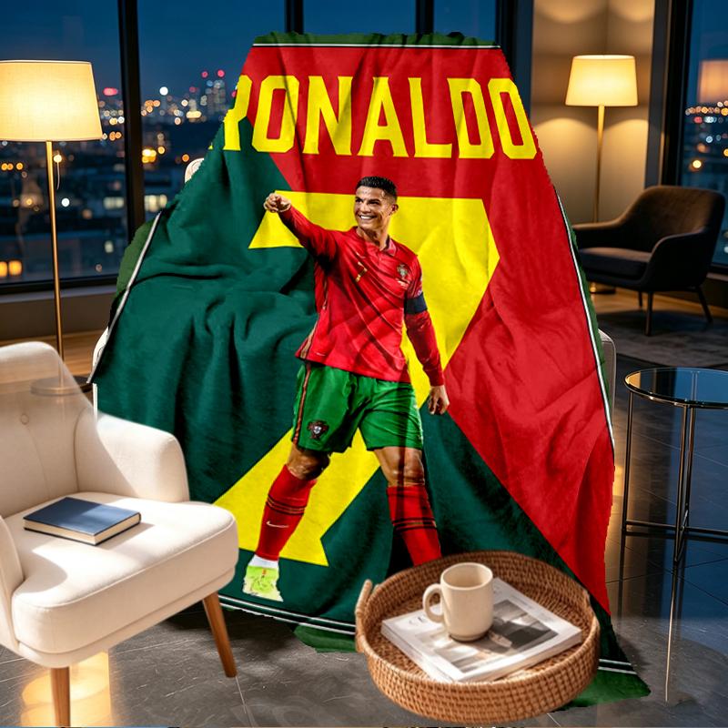 Cristiano Ronaldo Print Blanket - Soft & Comfortable, for Bedroom, Travel, Sofa, Home Decoration - Birthday Christmas Gift for Friend
