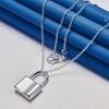 925 Sterling Silver 16-30 Inch Exquisite Lock Pendant Necklace for Women's Fashion Wedding Gifts and Jewelry
