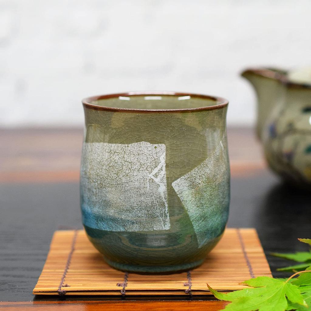 Waza No Kura Kutani Ware Silver Light Brand Japanese Perfect Gift for 77th Birthday Teacup, Glaze, Blue, Ceramic, Name, Tableware, Teacup,