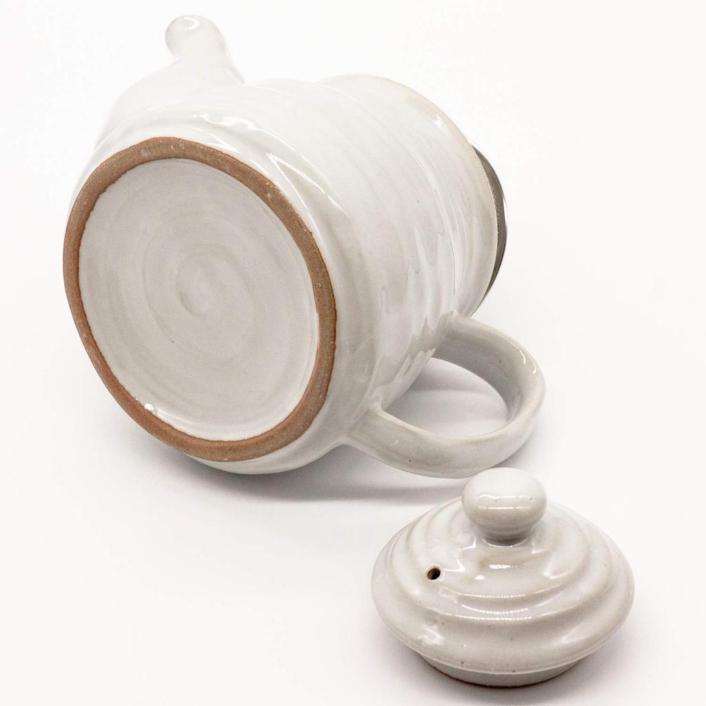 Mino Ware Pot, Approx. 530ml, White Glaze, Rokubei, Made in Japan, 500-11