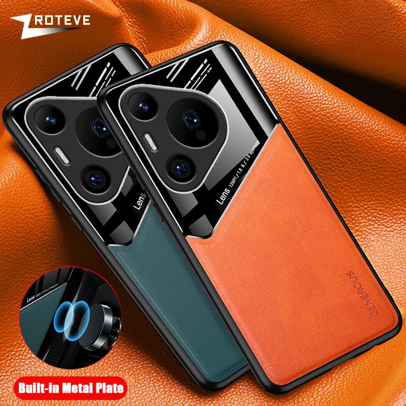 

Чохол Pura70 Zroteve Soft Frame Leather Texture PC Cover For Huawei Pura Ultra P70 P60 Pro P60Pro P70Pro P 70 Phone Case Huawei Pura 70 Pro червоний