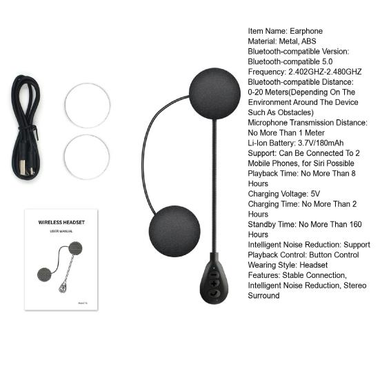 Practical Cycling Helmet Headset Stable Connection Convenient Operation Handsfree Calling