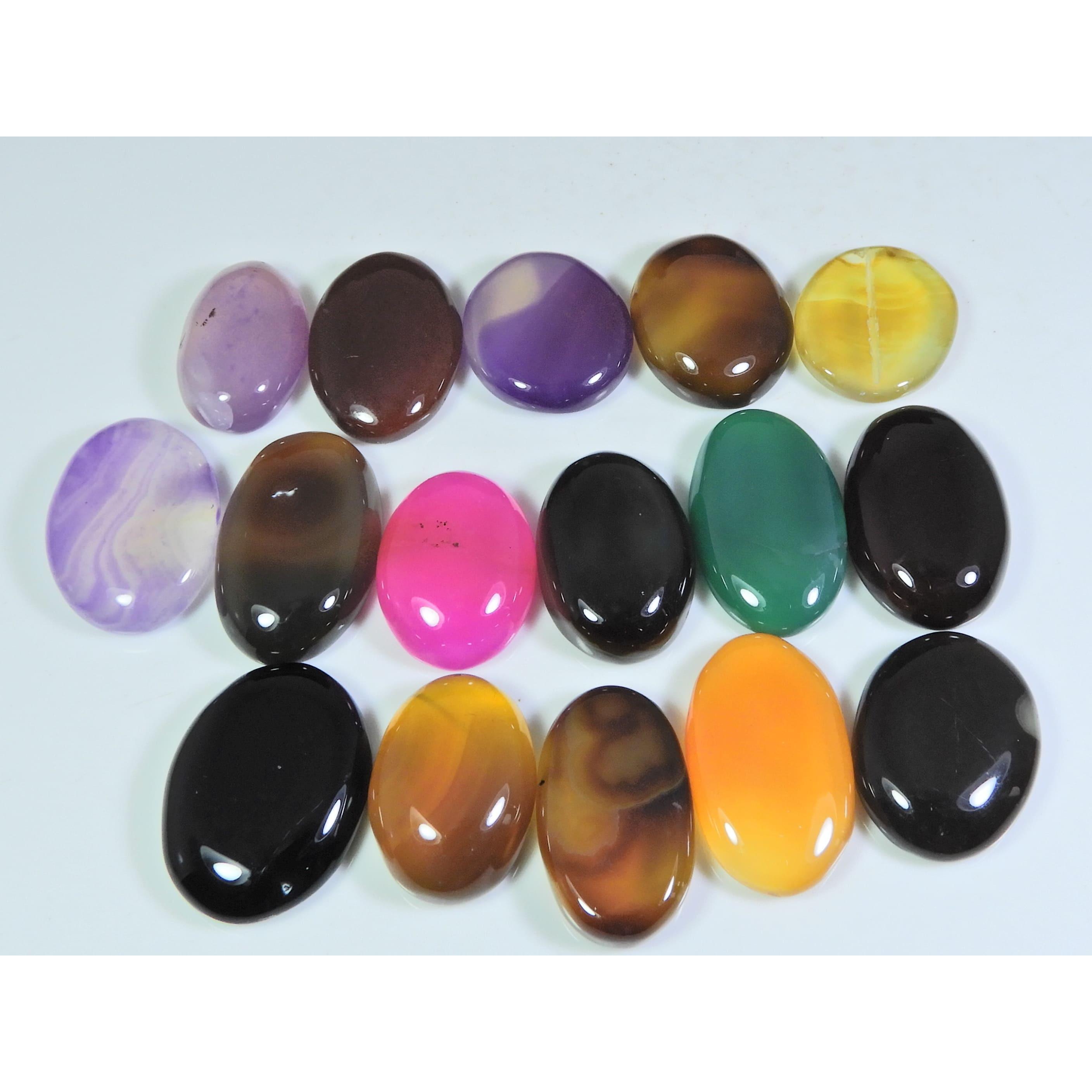 

323 карата. Кольцо из натурального оникса-агата, размер, овальный кабошон, россыпь драгоценных камней, лот из 16 шт. A-641