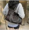 Women's Retro Punk Motorcycle Tote Bag with Rivets - Large Capacity, Fashionable Handheld or Shoulder Style
