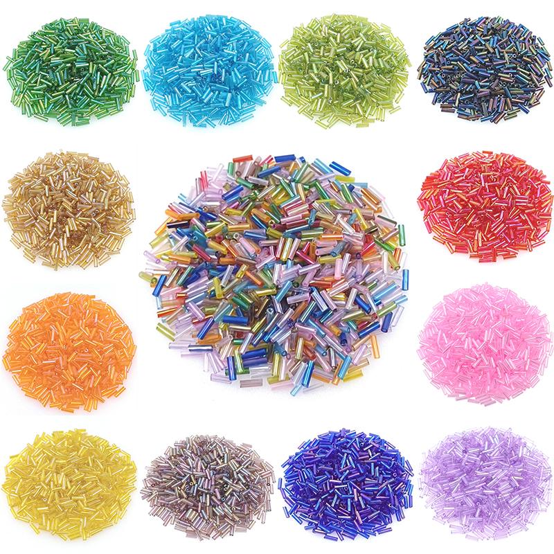 

300 шт. 2x7 мм разноцветные серебряные стеклярусы с серебряной подкладкой, чешские стеклянные бусины-разделители для изготовления ювелирных изделий, аксессуары для шитья одежды