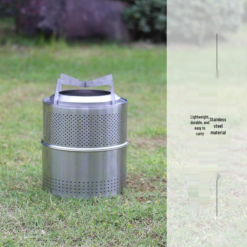 Portable 304 Stainless Steel Wood Gasification Stove 27cm Diameter