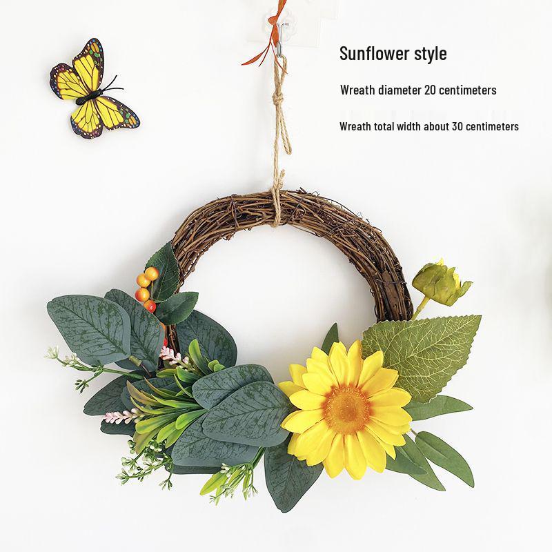 Artificial Flower Wreath for Wall, Door, and Indoor Decor - Creative Home Ornament for Living Room and Bedroom