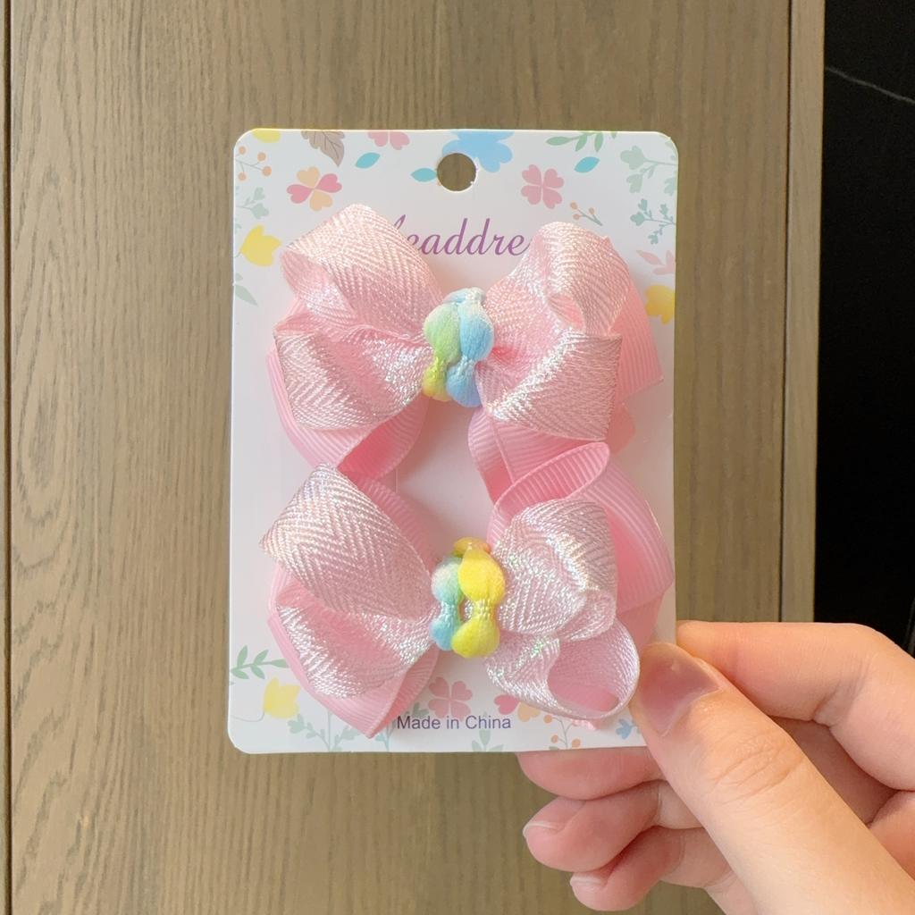 2Pcs/Set New Solid Hairpins Bows for Baby Fashion Bright Hair Accessories Hair Clips Girls Hairpins Children Barrettes