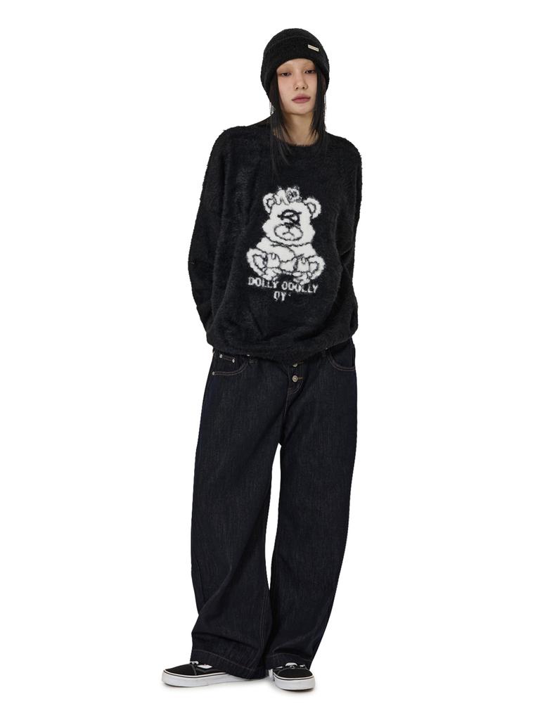 Opeunyadeu(Owai) Multi Dolly Hairy Knit - Black